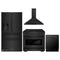 ZLINE 4-Piece Appliance Package - 36-Inch Gas Range, Refrigerator with Water Dispenser, Convertible Wall Mount Hood, and 3-Rack Dishwasher in Black Stainless Steel (4KPRW-SGRBRH36-DWV)