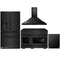 ZLINE 4-Piece Appliance Package - 48-Inch Gas Range, Refrigerator with Water Dispenser, Convertible Wall Mount Hood, and 3-Rack Dishwasher in Black Stainless Steel (4KPRW-SGRBRH48-DWV)