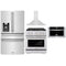 ZLINE 4-Piece Appliance Package - 30-Inch Gas Range, Refrigerator with Water Dispenser, Convertible Wall Mount Hood, and Microwave Drawer in Stainless Steel (4KPRW-SGRRH30-MWD)