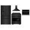 ZLINE 4-Piece Appliance Package - 30-Inch Gas Range, Refrigerator with Water Dispenser, Convertible Wall Mount Hood, and Microwave Oven in Black Stainless Steel (4KPRW-SGRBRH30-MWO)