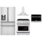 ZLINE 4-Piece Appliance Package - 30-Inch Gas Range, Refrigerator with Water Dispenser, Convertible Wall Mount Hood, and Microwave Oven in Stainless Steel (4KPRW-SGRRH30-MWO)