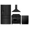 ZLINE 4-Piece Appliance Package - 36-Inch Induction Range, Wall Mount Range Hood, French Door Refrigerator with Water Dispenser, and Dishwasher in Black Stainless Steel