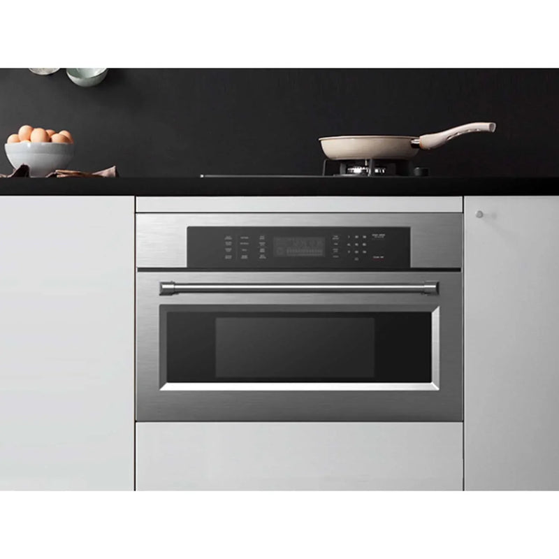 Kucht 5-Piece Appliance Package - 36-Inch Propane Gas Range, Refrigerator, Wall Mount Hood, Dishwasher, & Microwave Oven in Stainless Steel (APK5-KFX360/LP-S-10A-MWO)