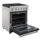 Kostch 30-Inch Gas Range with 5 Burners & 4.55 Cu. Ft. Convection Oven in Black (KOS-30RG03M-B)