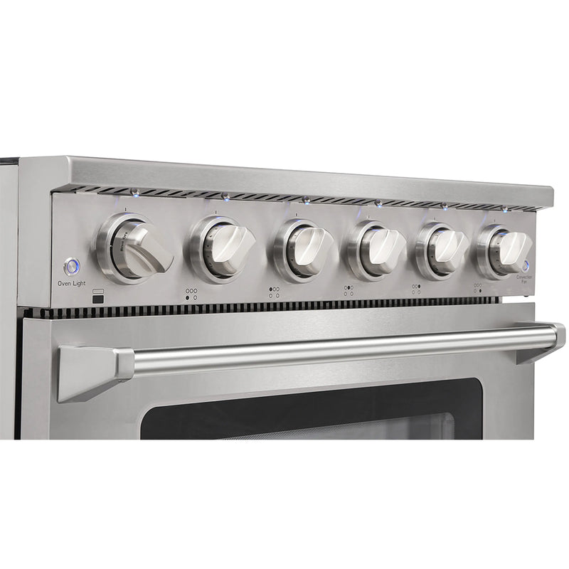 Kostch 36-Inch Glass Top Electric Range with 5 Burners & 6 Cu. Ft. Convection Oven in Stainless Steel (KOS-36RE06H-S)
