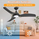 Parrot Uncle 52-Inch Industrial DC Motor Downrod Mount Reversible Ceiling Fan with LED Lighting and Remote Control
