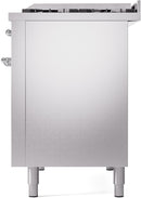 ILVE Nostalgie II 48-Inch Freestanding Natural Gas Dual Fuel Range in Stainless Steel with Chrome Trim (UP48FNMPSSC)