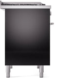ILVE Professional Plus II 40-Inch Freestanding Propane Gas Dual Fuel Range with 6 Sealed Burner in Glossy Black (UPD40FWMPBKLP)