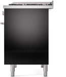 ILVE Professional Plus II 40-Inch Freestanding Propane Gas Dual Fuel Range with 6 Sealed Burner in Glossy Black (UPD40FWMPBKLP)