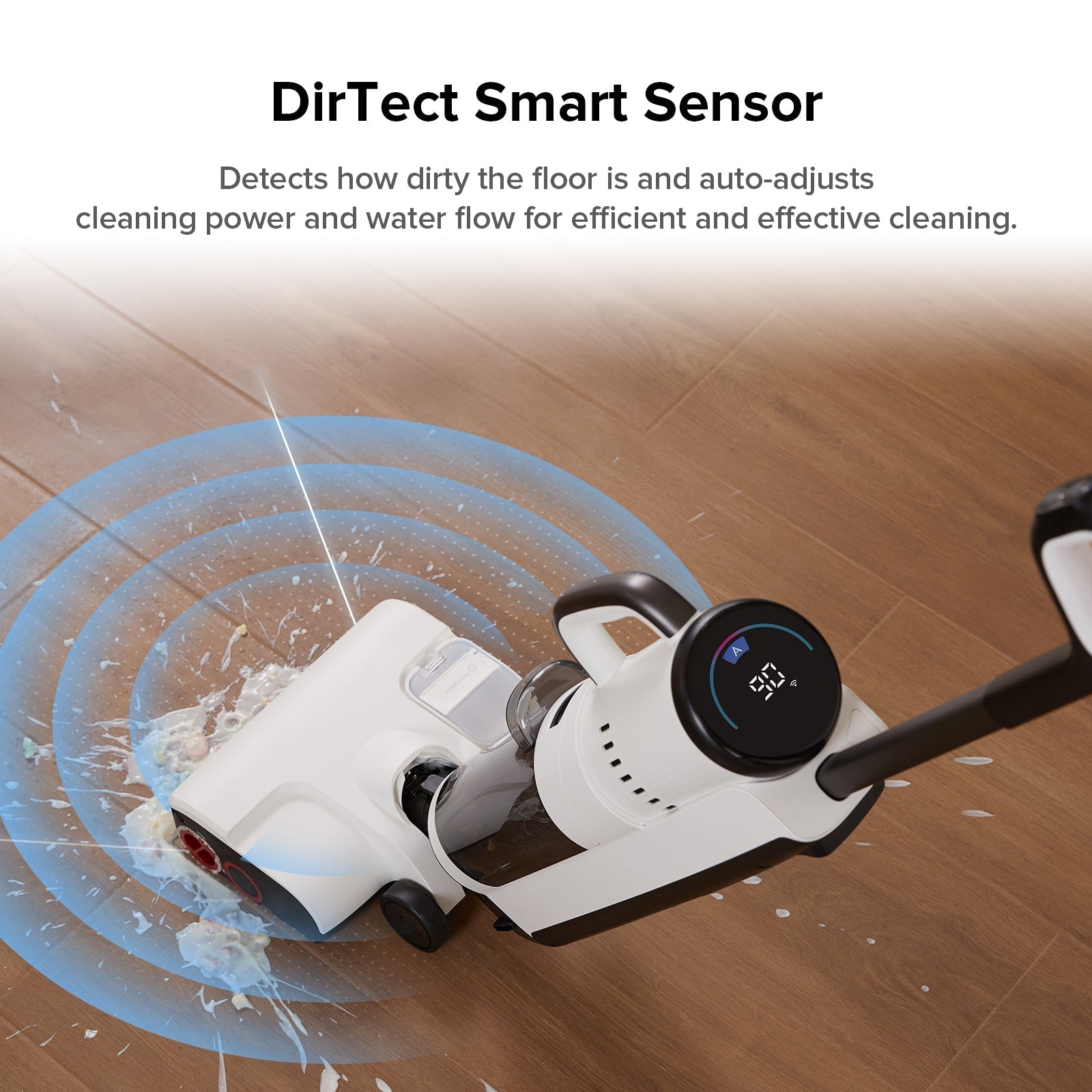 Wet and dry vacuum cleaner with smart sensor head and adjustable nozzle