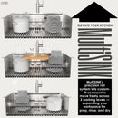 Forno Acqua 33-Inch Drop-In/Undermount 3 Level Workstation Sink with Faucet, Waterfall & Glass Rinser (E-ZP30)