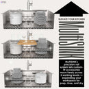 Forno Acqua 33-Inch Drop-In/Undermount 3-Level Workstation Sink with Waterfall Faucet & Glass Rinser (D-XP30)