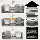Forno Acqua 33-Inch Drop-In/Undermount 3-Level Workstation Sink with Faucet, Waterfall & Glass Rinser (E-ZP31)