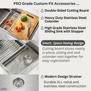 Forno Acqua 45-Inch Undermount 3-Level Workstation MultiSINK with Custom-Fit Accessories (JUXN70)