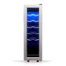 TCL 12 Bottle 1.24 Cu. Ft. Wine Cooler, Low Noise Operation, Digital Controls, LED Lighting, Glass Doors, Freestanding (TRW12F6AS)