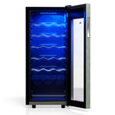 TCL 18 Bottle 1.8 Cu. Ft. Wine Cooler, Low Noise Operation, Digital Controls, LED Lighting, Glass Doors, Freestanding (TRW18F6AS)