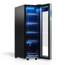 TCL 33 Can 1.24 Cu. Ft. Beverage Cooler, Digital Controls, LED Lighting, Glass Doors, Freestanding, Removable Shelves (TRV033FAS)
