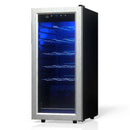 TCL 18 Bottle 1.8 Cu. Ft. Wine Cooler, Low Noise Operation, Digital Controls, LED Lighting, Glass Doors, Freestanding (TRW18F6AS)