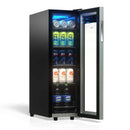TCL 33 Can 1.24 Cu. Ft. Beverage Cooler, Digital Controls, LED Lighting, Glass Doors, Freestanding, Removable Shelves (TRV033FAS)