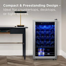 TCL 24 Bottle 2.4 Cu. Ft. Wine Cooler, Low Noise Operation, Digital Controls, LED Lighting, Glass Doors, Freestanding (TRW24F6AS)