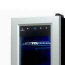 TCL 33 Can 1.24 Cu. Ft. Beverage Cooler, Digital Controls, LED Lighting, Glass Doors, Freestanding, Removable Shelves (TRV033FAS)