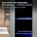 TCL 33 Can 1.24 Cu. Ft. Beverage Cooler, Digital Controls, LED Lighting, Glass Doors, Freestanding, Removable Shelves (TRV033FAS)