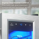 TCL 12 Bottle 1.24 Cu. Ft. Wine Cooler, Low Noise Operation, Digital Controls, LED Lighting, Glass Doors, Freestanding (TRW12F6AS)