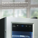 TCL 33 Can 1.24 Cu. Ft. Beverage Cooler, Digital Controls, LED Lighting, Glass Doors, Freestanding, Removable Shelves (TRV033FAS)