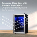 TCL 24 Bottle 2.4 Cu. Ft. Wine Cooler, Low Noise Operation, Digital Controls, LED Lighting, Glass Doors, Freestanding (TRW24F6AS)