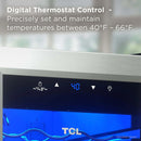 TCL 18 Bottle 1.8 Cu. Ft. Wine Cooler, Low Noise Operation, Digital Controls, LED Lighting, Glass Doors, Freestanding (TRW18F6AS)