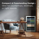 TCL 102 Can 2.4 Cu. Ft. Beverage Cooler, Digital Controls, LED Lighting, Glass Doors, Freestanding, Removable Shelves (TRV102FAS)