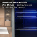 TCL 121 Can 2.4 Cu. Ft. Beverage Cooler, Digital Controls, LED Lighting, Glass Doors, Freestanding, Removable Shelves (TRV121FAS)