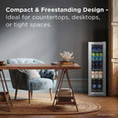 TCL 33 Can 1.24 Cu. Ft. Beverage Cooler, Digital Controls, LED Lighting, Glass Doors, Freestanding, Removable Shelves (TRV033FAS)