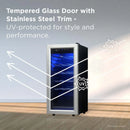 TCL 18 Bottle 1.8 Cu. Ft. Wine Cooler, Low Noise Operation, Digital Controls, LED Lighting, Glass Doors, Freestanding (TRW18F6AS)