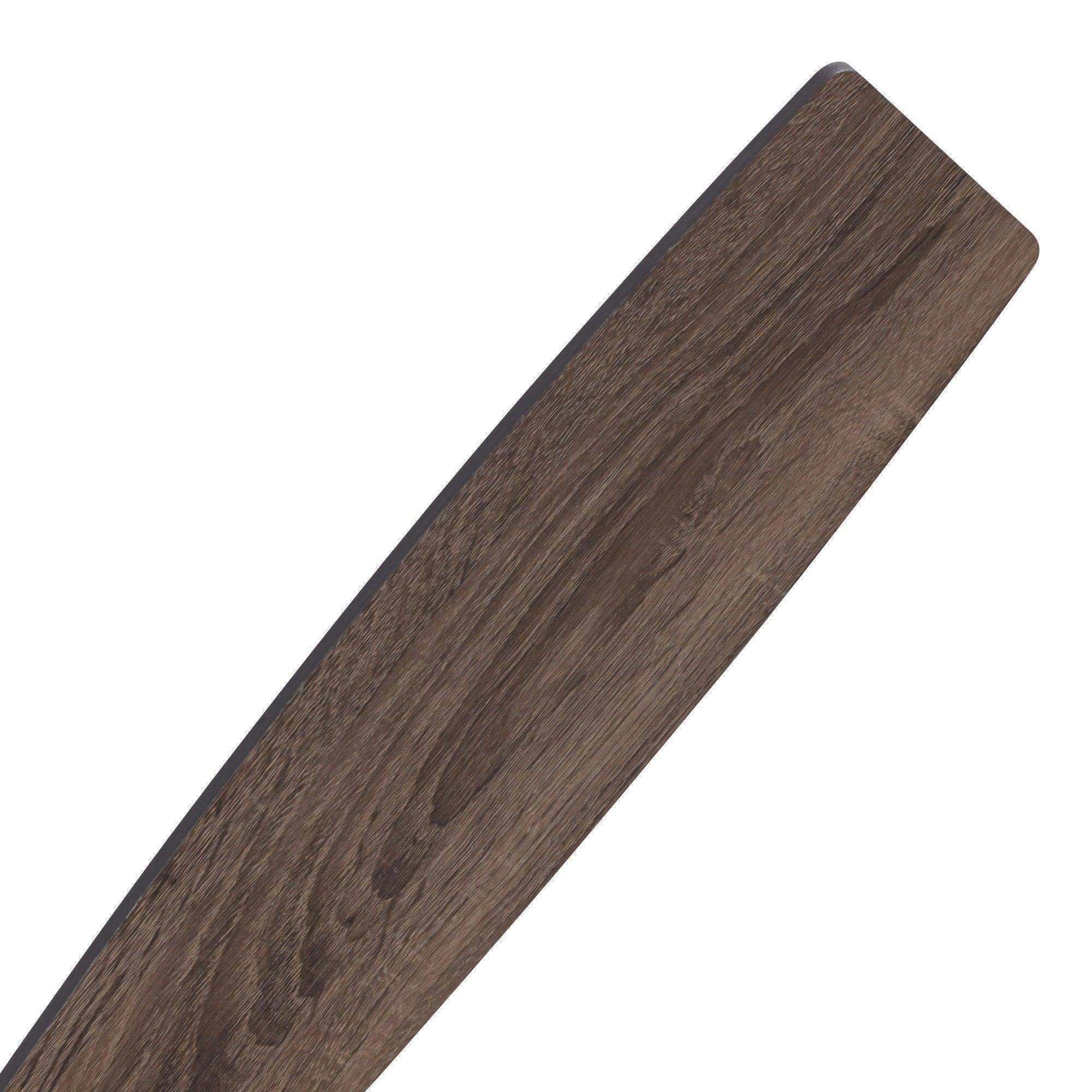 Dark wood ceiling fan blade with straight edges and visible wood grain texture