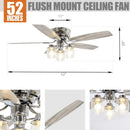 Parrot Uncle 52-Inch Bangatore Traditional Chrome Flush Mount Reversible Ceiling Fan with Lighting and Remote Control (F6291QQ110V)