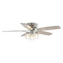 Parrot Uncle 52-Inch Bangatore Traditional Chrome Flush Mount Reversible Ceiling Fan with Lighting and Remote Control (F6291QQ110V)
