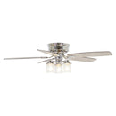 Parrot Uncle 52-Inch Bangatore Traditional Chrome Flush Mount Reversible Ceiling Fan with Lighting and Remote Control (F6291QQ110V)