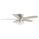 Parrot Uncle 52-Inch Bangatore Traditional Chrome Flush Mount Reversible Ceiling Fan with Lighting and Remote Control (F6291QQ110V)