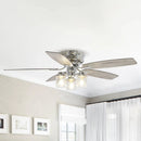 Parrot Uncle 52-Inch Bangatore Traditional Chrome Flush Mount Reversible Ceiling Fan with Lighting and Remote Control (F6291QQ110V)