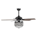 Parrot Uncle 52-Inch Berkshire Modern Downrod Mount Reversible Crystal Ceiling Fan with Lighting and Remote Control