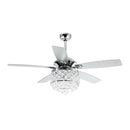 Parrot Uncle 52-Inch Berkshire Modern Downrod Mount Reversible Crystal Ceiling Fan with Lighting and Remote Control