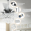 Parrot Uncle 52-Inch Berkshire Modern Downrod Mount Reversible Crystal Ceiling Fan with Lighting and Remote Control