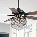 Parrot Uncle 52-Inch Berkshire Modern Downrod Mount Reversible Crystal Ceiling Fan with Lighting and Remote Control