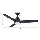 Parrot Uncle 52-Inch Cason Industrial Downrod Mount Reversible Ceiling Fan with LED Lighting and Remote Control (BBLAB011A)
