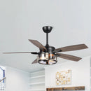 Parrot Uncle 52-Inch Coimbatore Farmhouse Downrod Mount Reversible Ceiling Fan with Lighting and Remote Control (F6331110V)