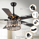 Parrot Uncle 52-Inch Dicken Modern Downrod Mount Reversible Crystal Ceiling Fan with Lighting and Remote Control
