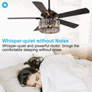 Parrot Uncle 52-Inch Dicken Modern Downrod Mount Reversible Crystal Ceiling Fan with Lighting and Remote Control