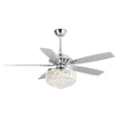 Parrot Uncle 52-Inch Elkton Modern Reversible Crystal Fandelier with Lighting and Remote Control (F6252QQ110V)