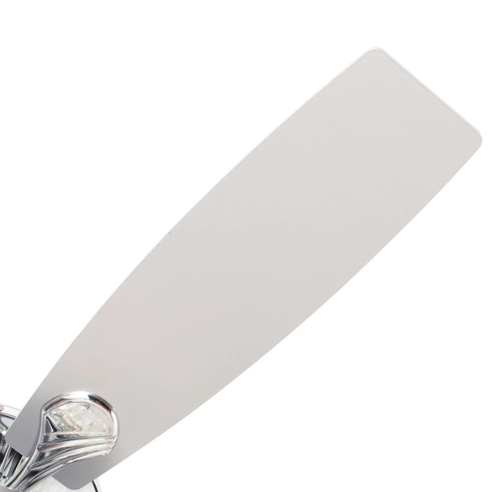Reversible crystal fandelier light panel with chrome base and clear crystal detail